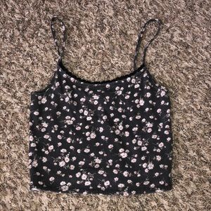 Black Flower Cami Tank